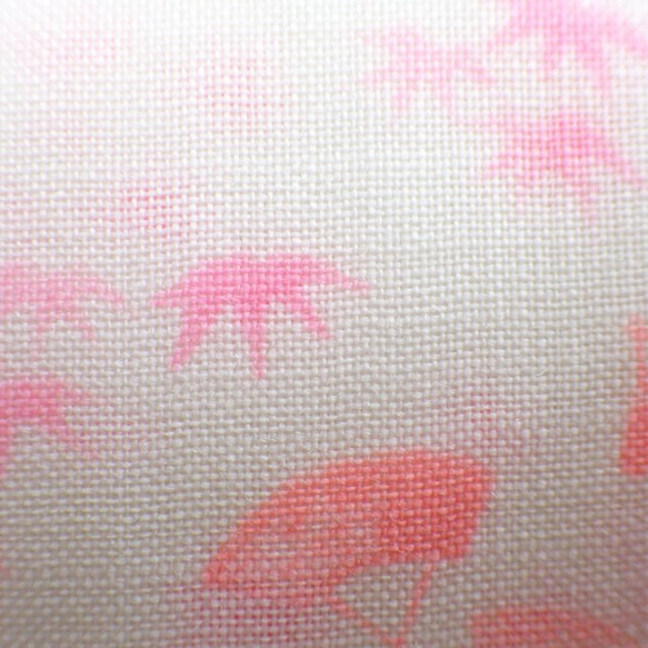 ネオンピンクの紅葉に扇・長襦袢・リメイク素材 8枚目の画像
