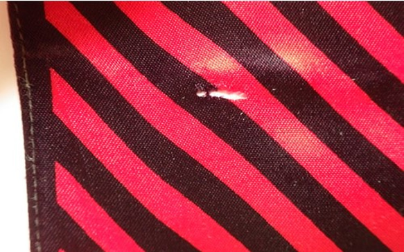 濃バラ色ストライプ・ヴィンテージポケットチーフ 5枚目の画像