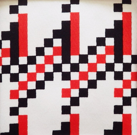 赤黒レトロ幾何学ヴィンテージ※１ｍ単位 1枚目の画像