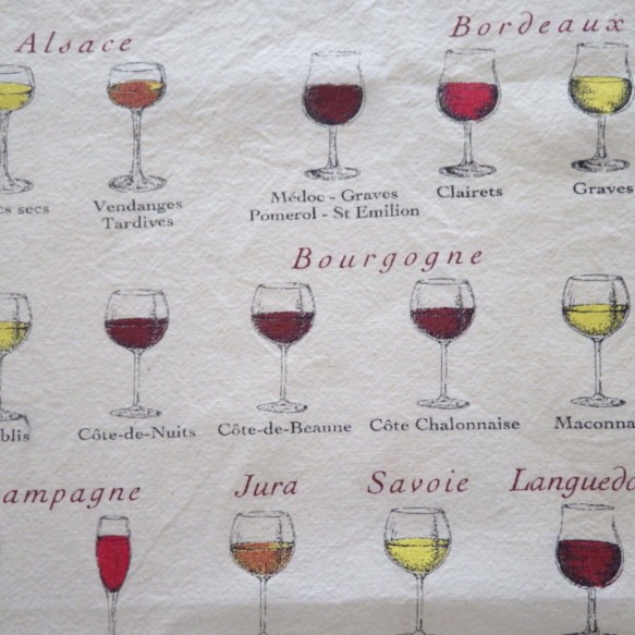 フランスワイン・ティータオル・リメイク素材 2枚目の画像