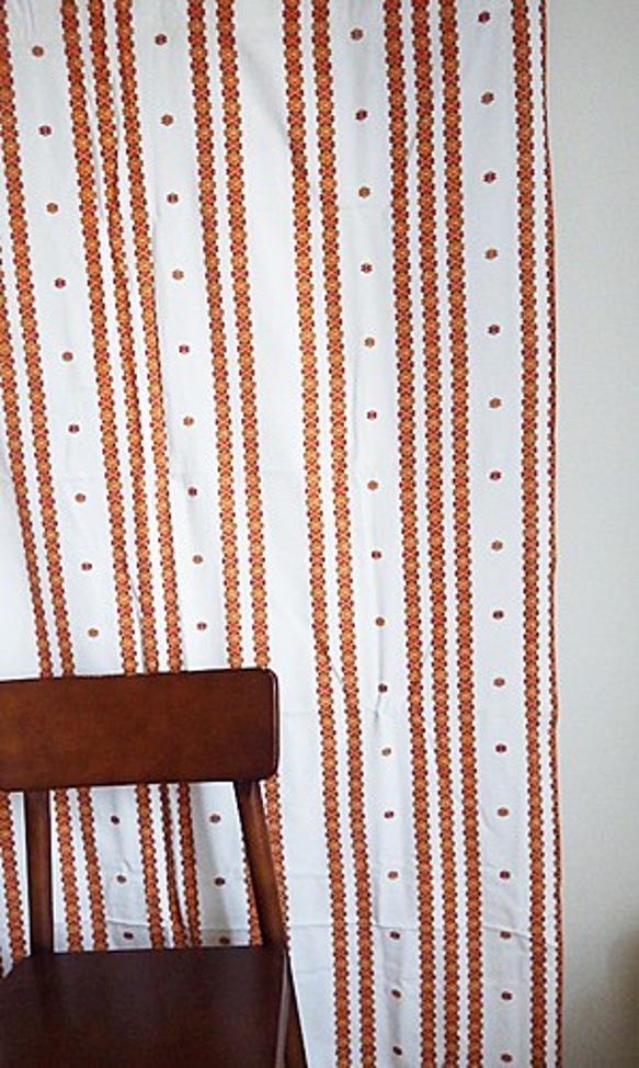 Orange Stripe USAヴィンテージカーテン 4枚目の画像