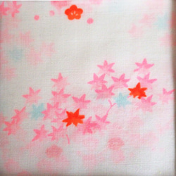 ネオンピンクの梅紅葉・子供襦袢・リメイク素材 4枚目の画像