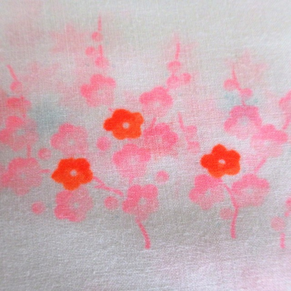 ネオンピンクの梅紅葉・子供襦袢・リメイク素材 5枚目の画像