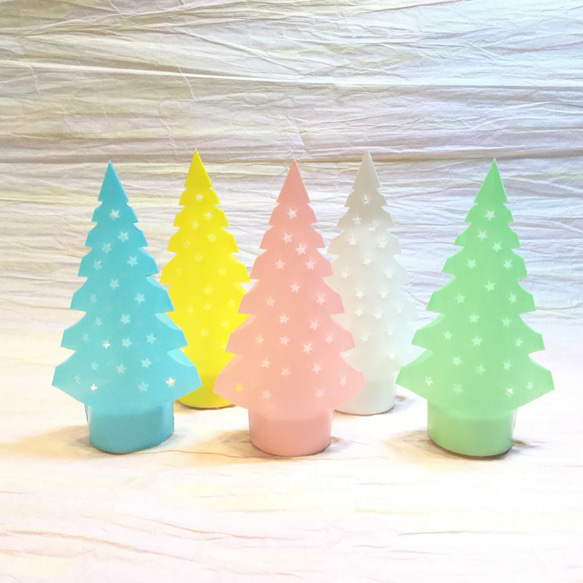 Kazue様オーダー品　小さな光の森（５色セット）プチ・クリスマスツリー（星形穴なし） 2枚目の画像