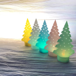 Kazue様オーダー品　小さな光の森（５色セット）プチ・クリスマスツリー（星形穴なし） 10枚目の画像