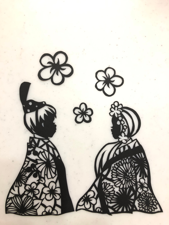 ラスト1点＊お内裏様とお雛様＊切り絵＊ひな祭り＊A 1枚目の画像