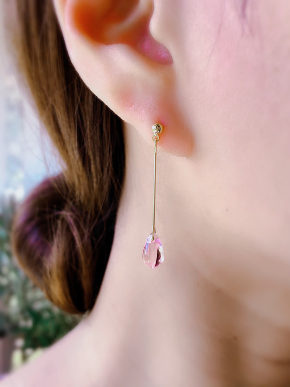 桜の雫ピアス〜イヤリング変更可☆ ピアス（スタッド・一粒） GRACE 