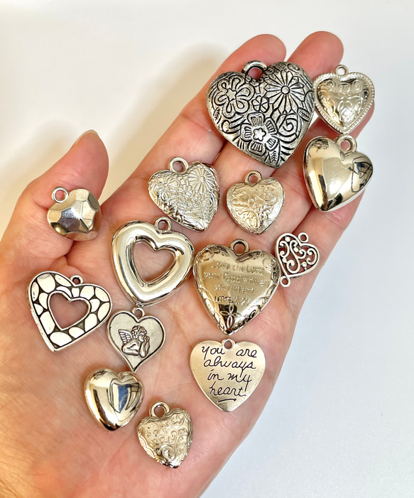 silver heart charmまとめ売り 5枚目の画像