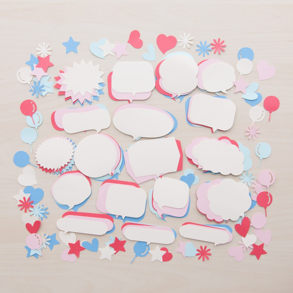 コメントカード「吹き出し」5色セット メッセージカード CRAFT