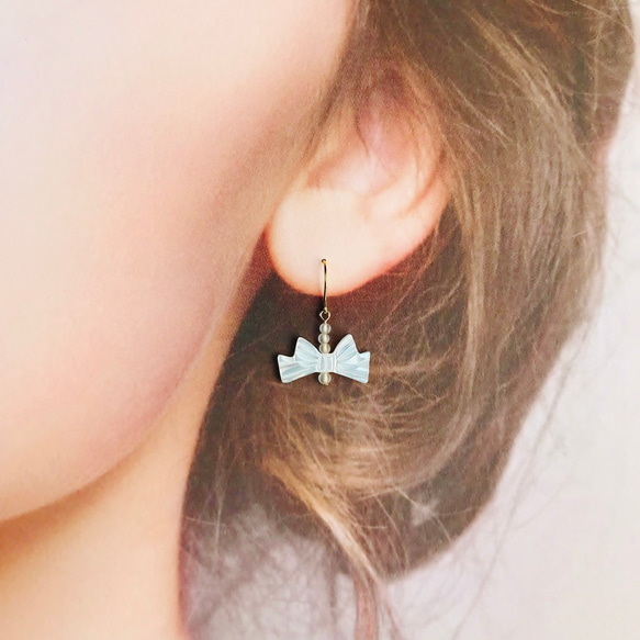 [14KGF]shell ribbon＊pierce 3枚目の画像