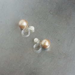 pearl non-hall pierce-beigegold 2枚目の画像