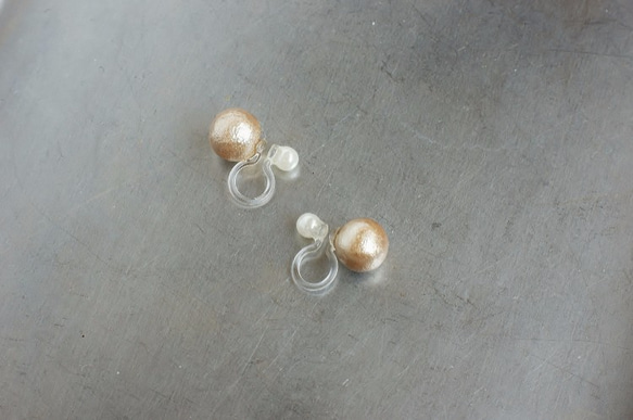 pearl non-hall pierce-beigegold 2枚目の画像