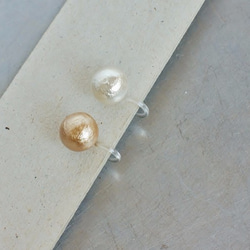 pearl non-hall pierce-beigegold 3枚目の画像