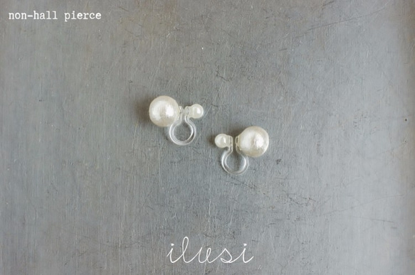pearl non-hall pierce-white 1枚目の画像