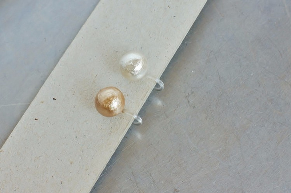 pearl non-hall pierce-white 3枚目の画像