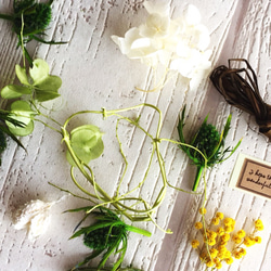 簡単な手作りハーバリウムキット【greenwhite floral】 2枚目の画像
