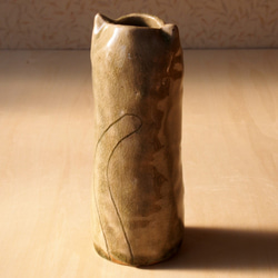 猫の花瓶（灰釉） 5枚目の画像