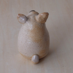 陶置物　犬の土鈴（透明釉） 4枚目の画像