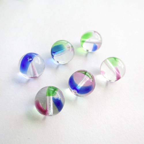 虹色チェコビーズのチャーム ハンドメイドアクセサリーパーツ 虹色