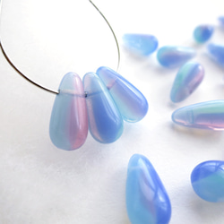 再販 チェコ製 ミルキーブルーの雫ビーズ ビーズ chocotto 通販