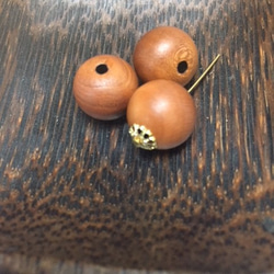 ウッドビーズ（wooden beads）　梅（うめ）　12mm　5pcs 2枚目の画像