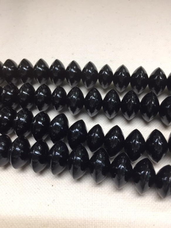 ウッドビーズ（wooden beads）黒檀（コクタン）そろばん型　7.8＊13mm　10pcs 1枚目の画像