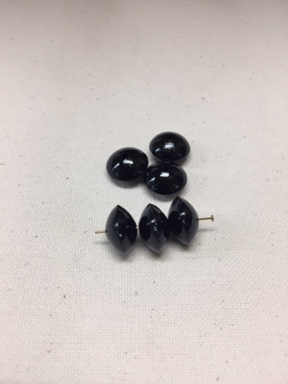 ウッドビーズ（wooden beads）黒檀（コクタン）そろばん型　7.8＊13mm　10pcs 2枚目の画像