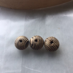 ＊ウッドビーズ（wooden beads）縞鉄刀木（シマタガヤ）7.3*10mm　7pcs 3枚目の画像