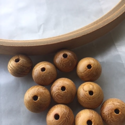 ＊ウッドビーズ（wooden beads）欅（ケヤキ）12*15mm　5pcs 1枚目の画像