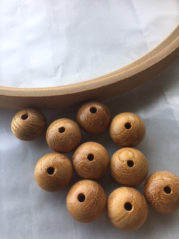 ＊ウッドビーズ（wooden beads）欅（ケヤキ）12*15mm　5pcs 1枚目の画像