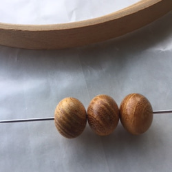 ＊ウッドビーズ（wooden beads）欅（ケヤキ）12*15mm　5pcs 2枚目の画像