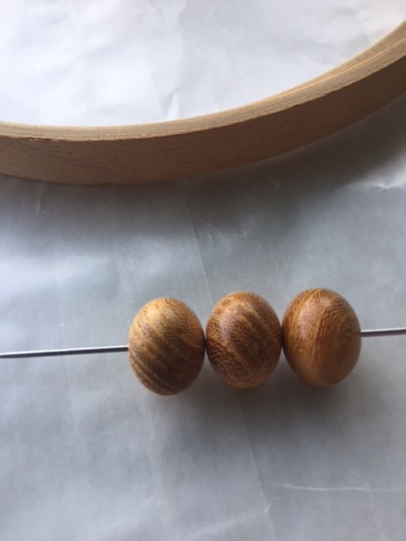 ＊ウッドビーズ（wooden beads）欅（ケヤキ）12*15mm　5pcs 2枚目の画像