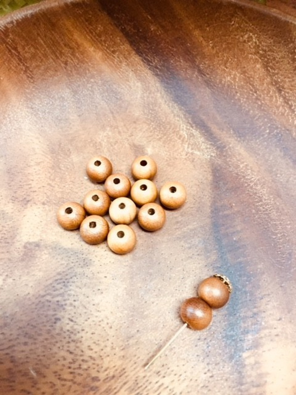 ウッドビーズ（wooden beads）　椨（タブ）7mm　300pcs 2枚目の画像