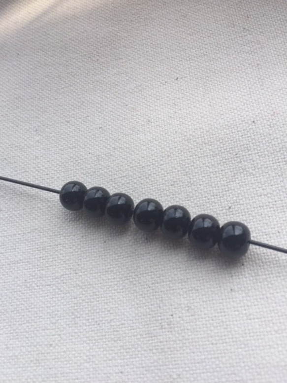 ウッドビーズ（wooden beads）黒檀ツヤ有（エボニー）6mm　20pcs 3枚目の画像