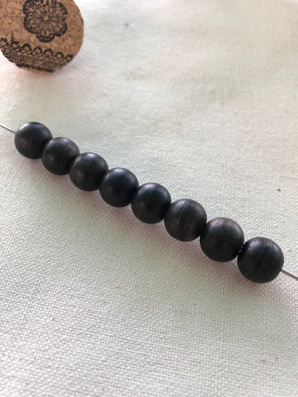 ＊ウッドビーズ（wooden beads）神代水楢10*11mm　3pcs 3枚目の画像