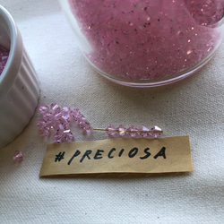 ＊カットチェコガラスビーズ（grass beads）5㎜　100pcs　ピンク（pink sapphire) 1枚目の画像