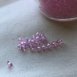 ＊カットチェコガラスビーズ（grass beads）5㎜　100pcs　ピンク（pink sapphire) 4枚目の画像