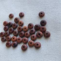 ウッドビーズ（wooden beads）紫檀　3＊6.6mm　20pcs 1枚目の画像