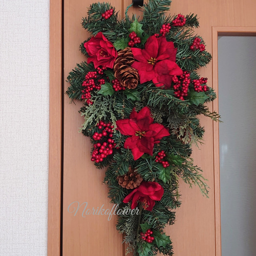 クリスマス2025 クリスマススワッグ アーティフィシャルフラワー(造花