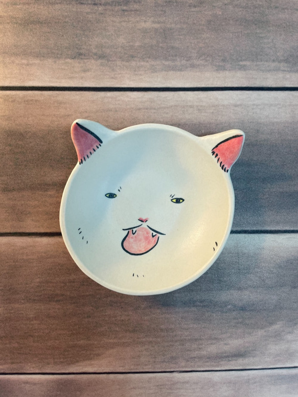 陶瓷白貓小碟 豆皿 第1張的照片