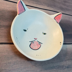 陶瓷白貓小碟 豆皿 第2張的照片