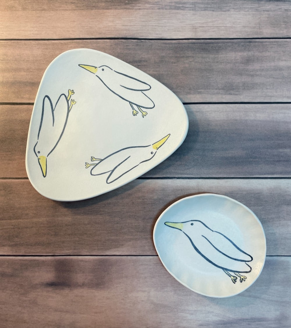 陶瓷花邊飛鳥小碟 豆皿 第4張的照片