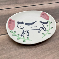 陶瓷小碟 豆皿 貓與花 第3張的照片