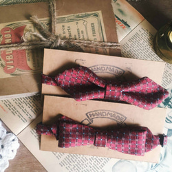 papa's bow tie-Vintage tie remark bow tie-red-slim 3枚目の画像