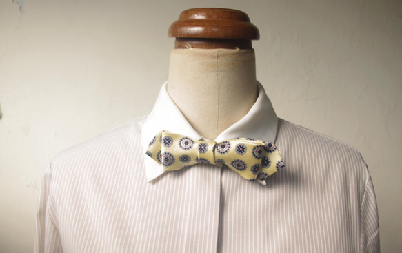 papa's bow tie-Vintage tie remark bow tie-yellow-slim 4枚目の画像