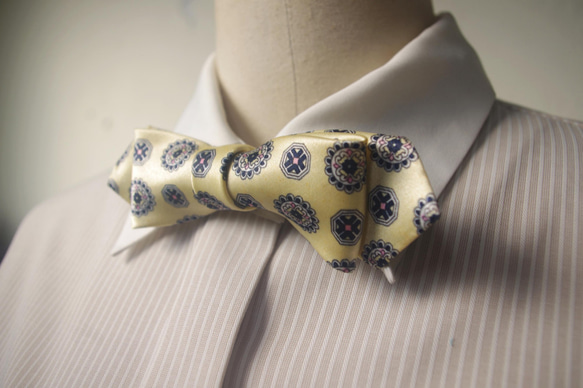 papa's bow tie-Vintage tie remark bow tie-yellow-slim 5枚目の画像