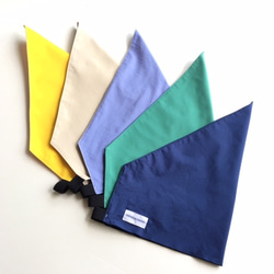 【送料無料・SALE】自分でかぶりやすい子供用三角巾（お届けはグリーン） 2枚目の画像