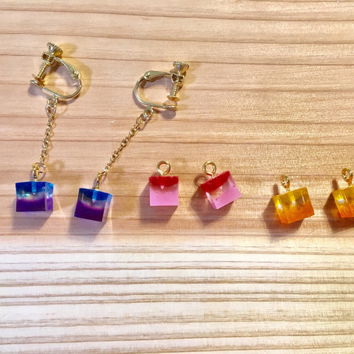 懐かしい♫2色の飴✴︎ イヤリング・ノンホールピアス imarimo 通販