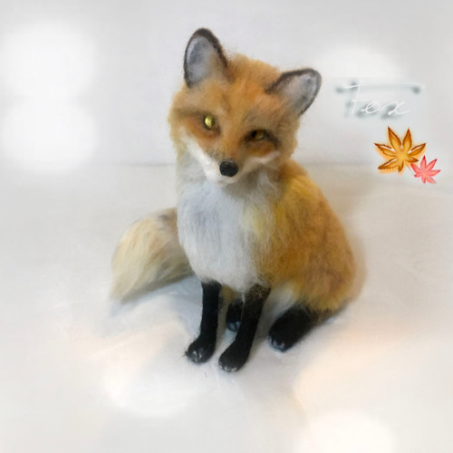 受注制作】狐 きつね キツネ 羊毛フェルト アートドール 羊毛 受注制作】狐 きつね キツネ 羊毛フェルト アートドール 羊毛