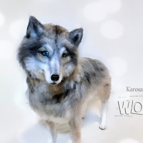 オオカミ 狼 Lサイズ 羊毛フェルト 羊毛フェルト Karosa.co 通販